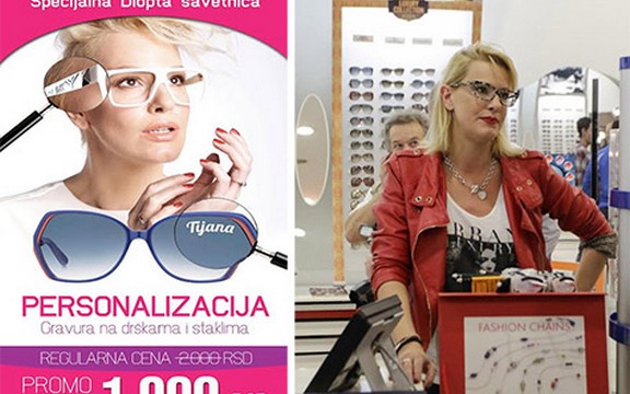 Tijana Dapčević u ulozi savetnice, personalizuje okvire za naočare