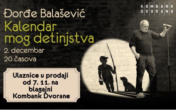 Đorđe Balašević 2. decembra u Kombank dvorani!