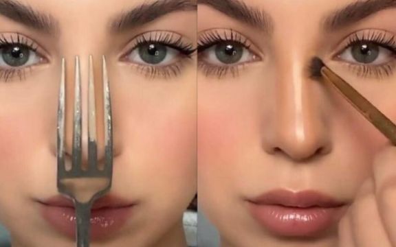 Trik: Šminkanje! Konturisanje nosa uz pomoć viljuške! (VIDEO)