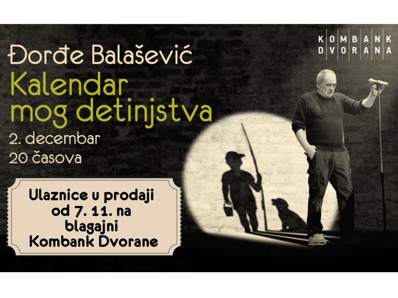 Đorđe Balašević 2. decembra u Kombank dvorani!